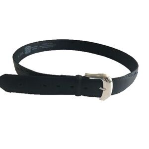 Tony Lama black leather western belt. Size 36  silver tone buckle rodeo cowboy